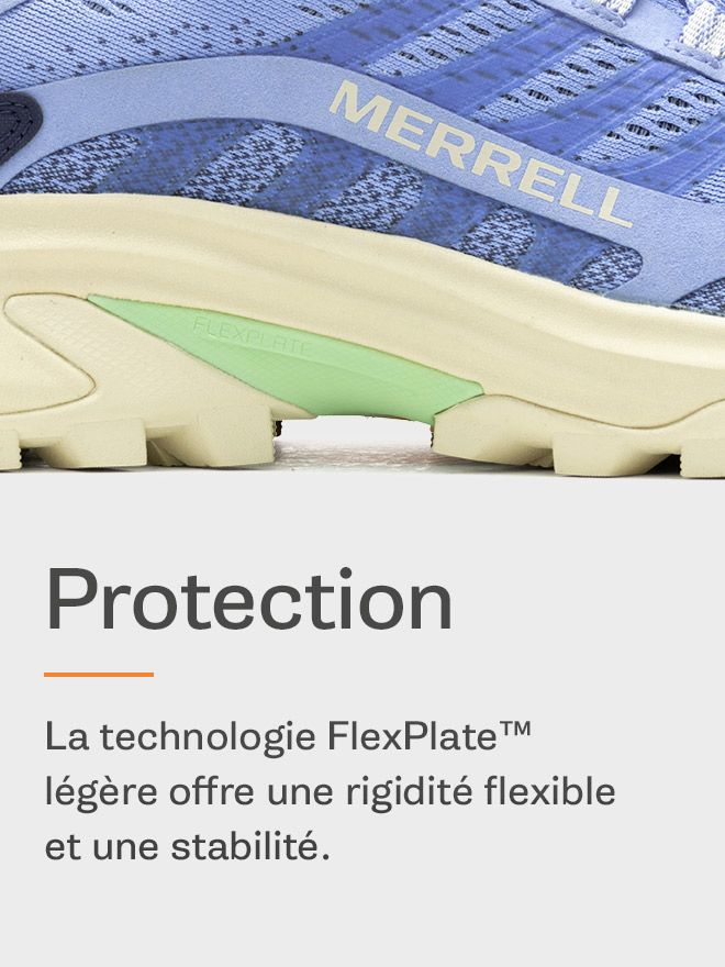 Protection. La technologie FlexPlate™ légère offre une rigidité flexible et une stabilité.