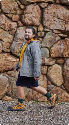 Man walking with Merrell boots