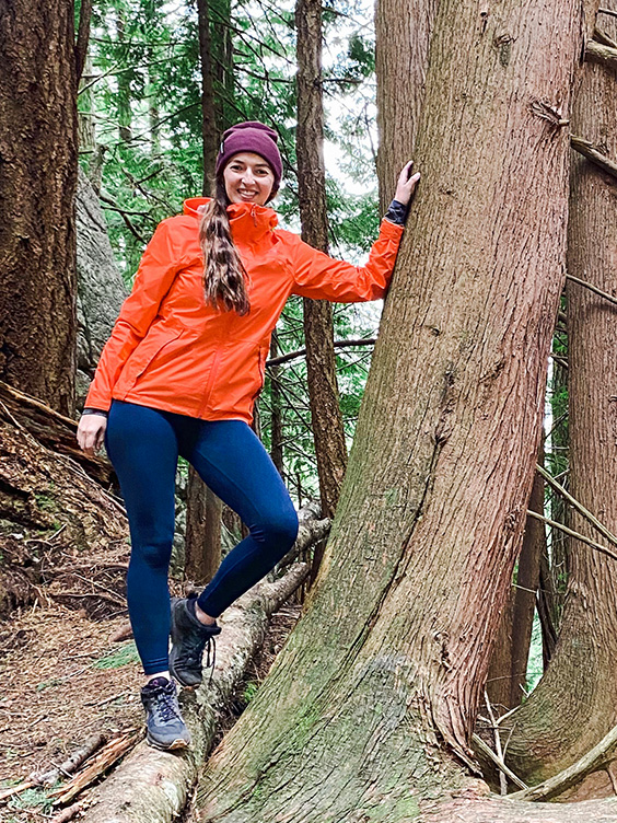 Someone staying in the forest wearing Merrell gears.