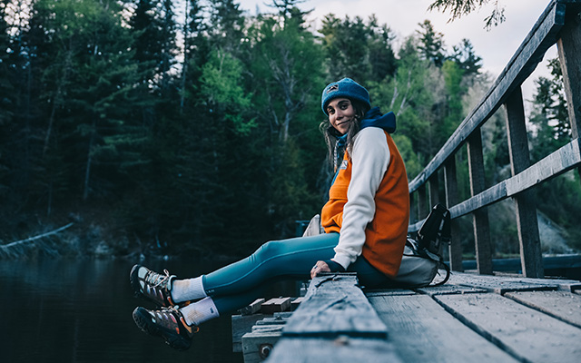 Johany Sergerie sitting on a porch.