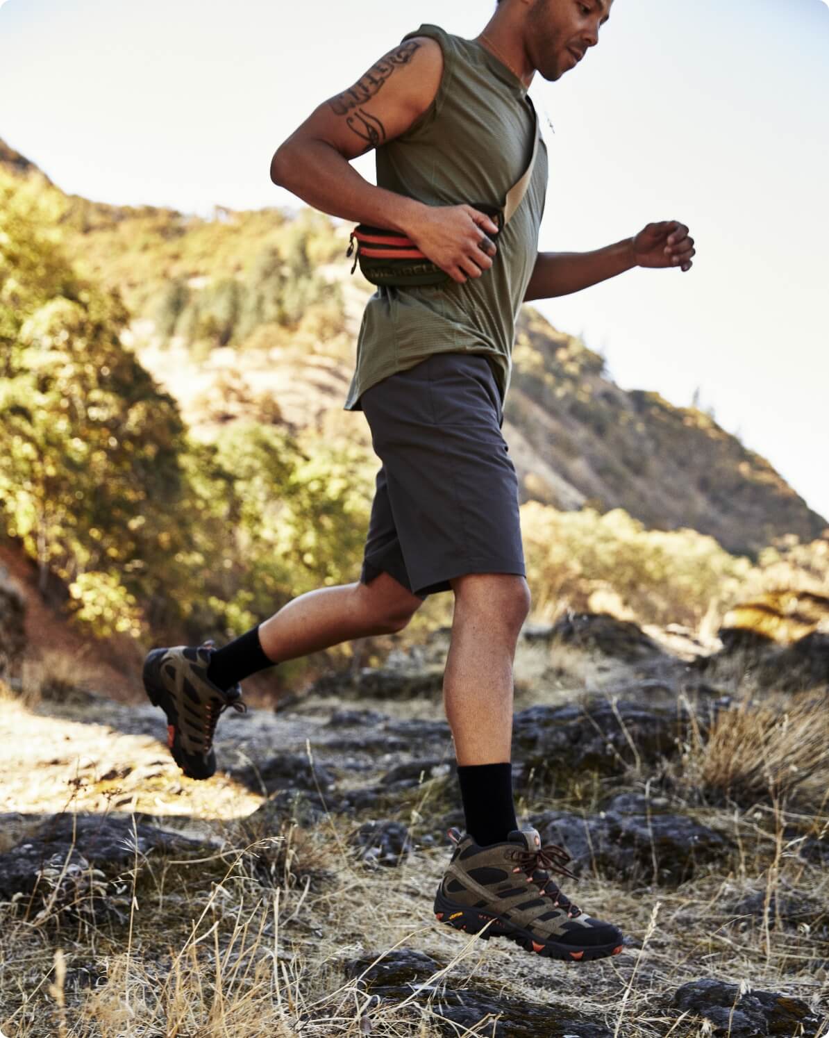 Person hiking in Moabs.