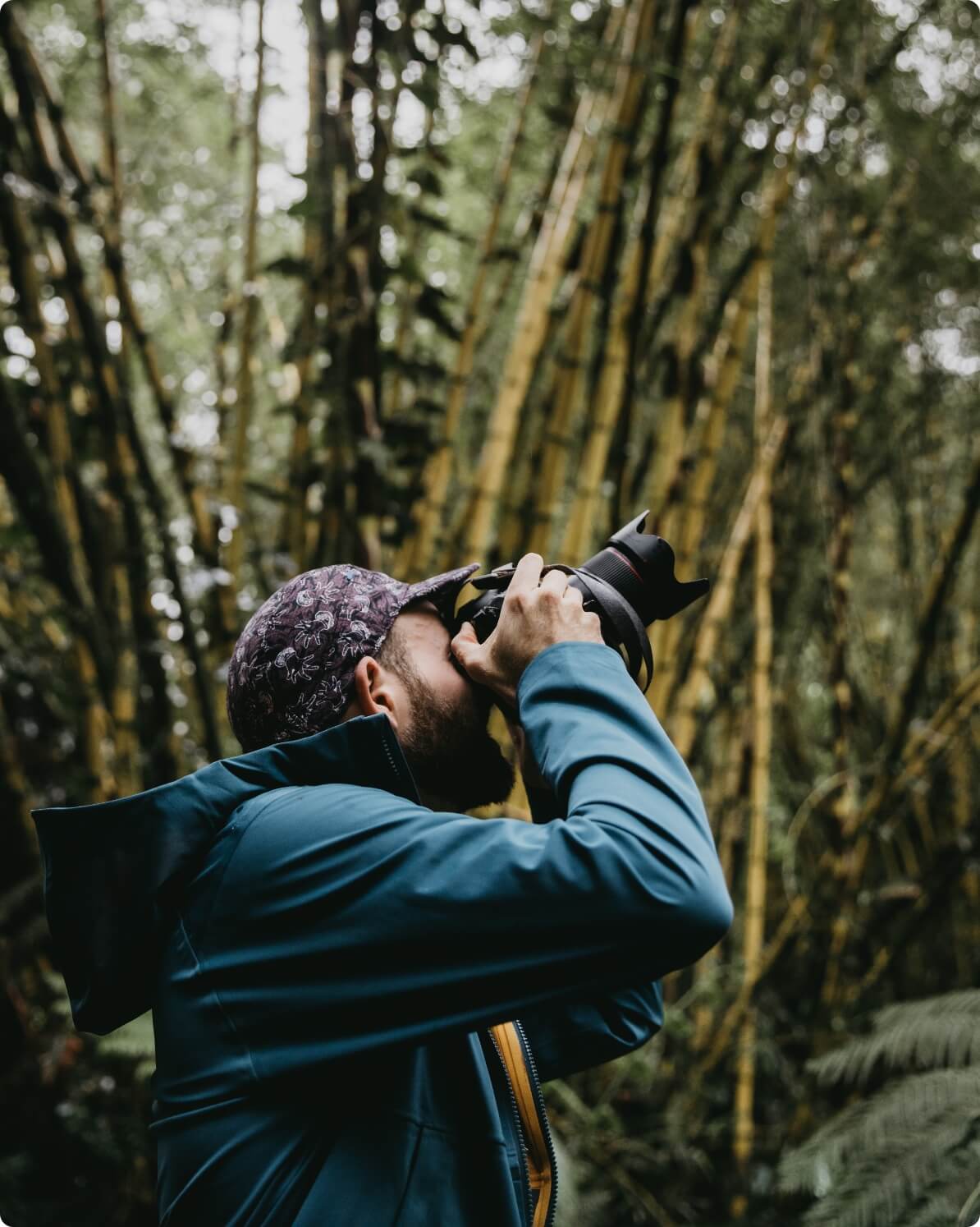 Person taking pictures outside.