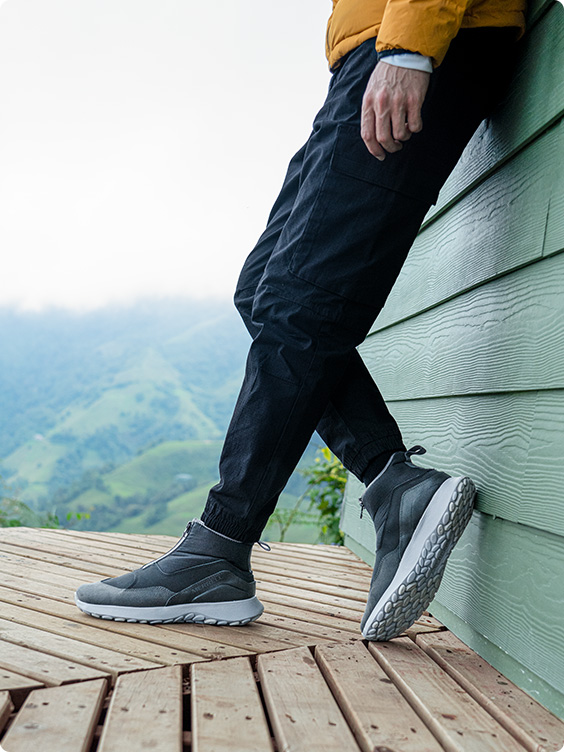 Someone in Merrell waterproof shoes.