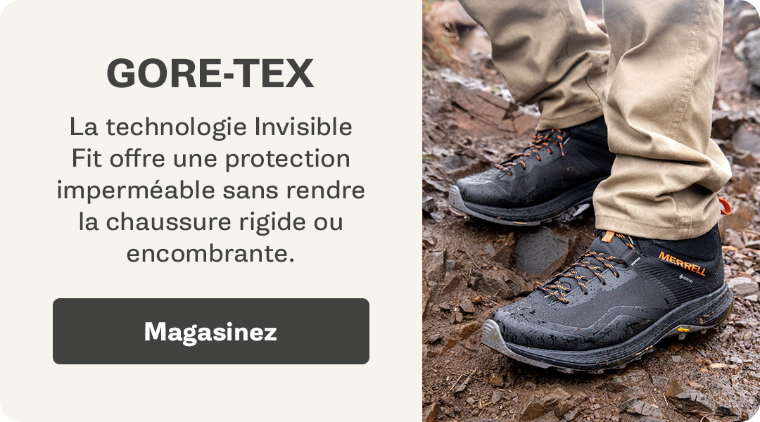 GORE-TEX. La technologie Invisible Fit offre une protection imperméable sans rendre la chaussure rigide ou encombrante. Magasinez.