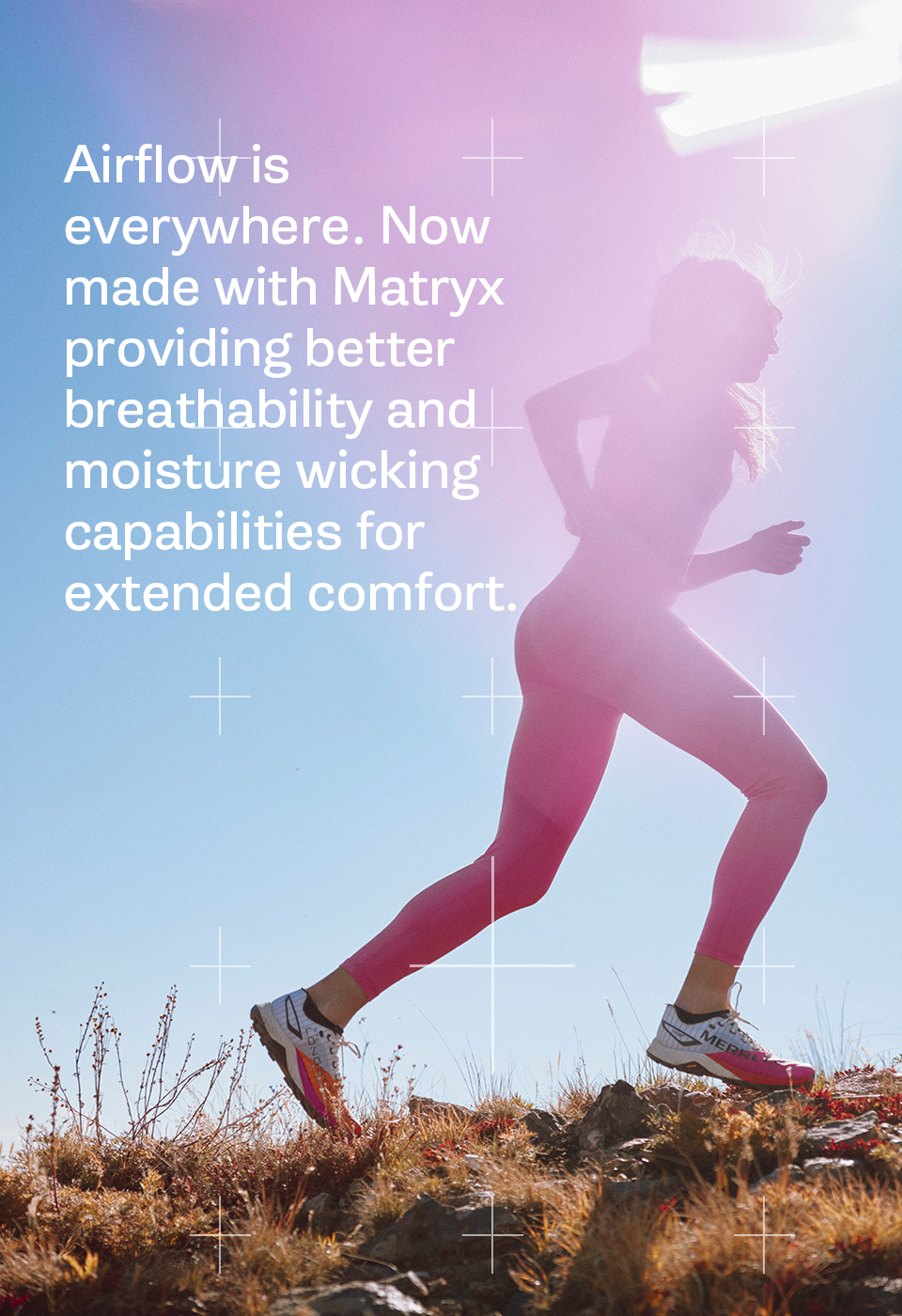 Airflow is everywhere. Now made with Matryx providing better breathability and moisture wicking capabilities for extended comfort.