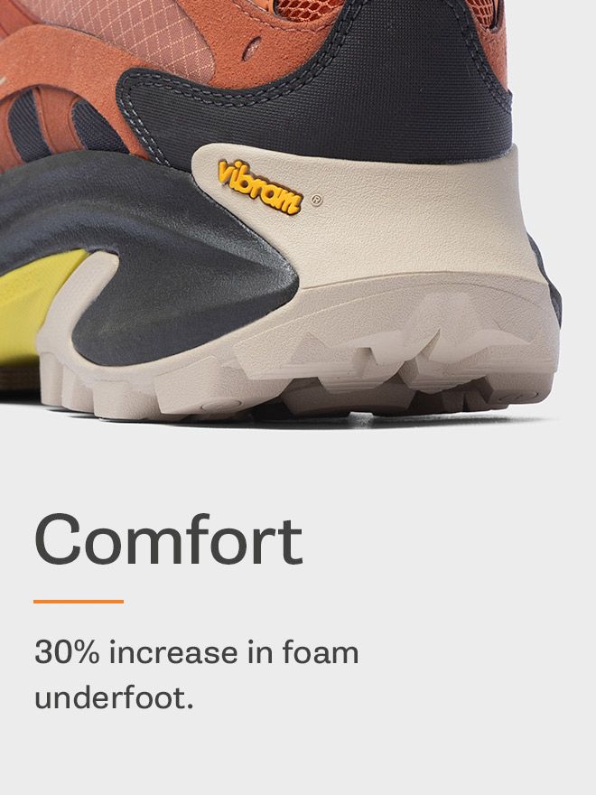 Comfort. 30% increase in foam underfoot.
