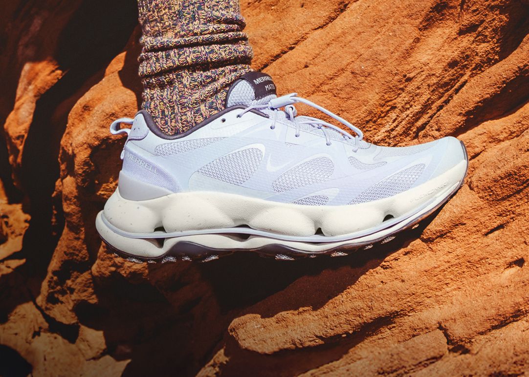Merrell Sneakers being worn while hiking.