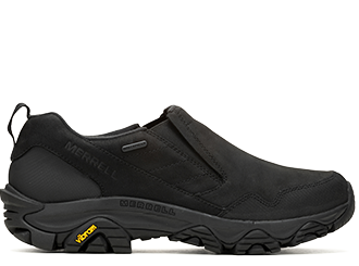A black Merrell ColdPack 3 Thermo Moc Waterproof shoe.