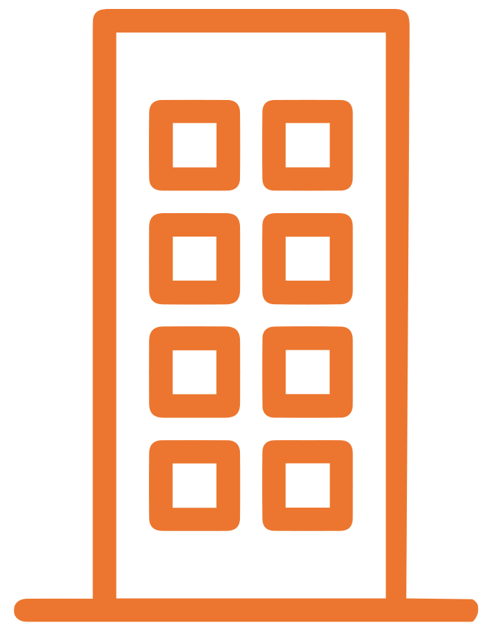 Orange building icon