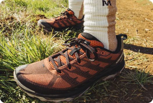a person's feet in a pair of shoes