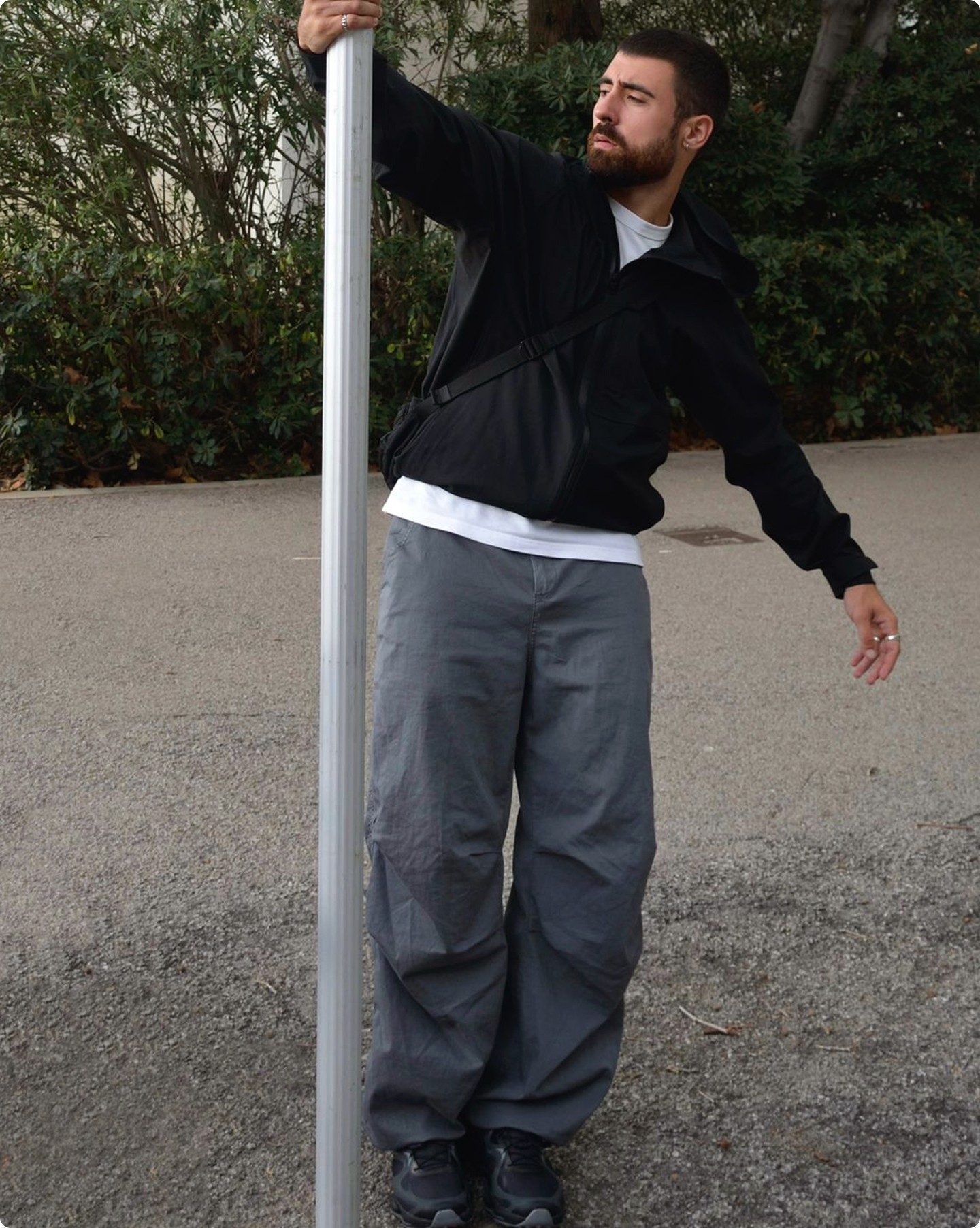Cristobal lifetsyle image wearing Merrell shoes in Barcelona.