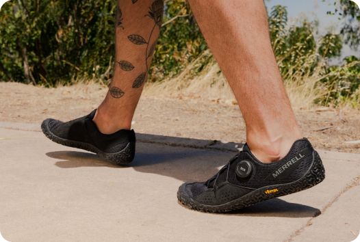 a person wearing barefoot shoes