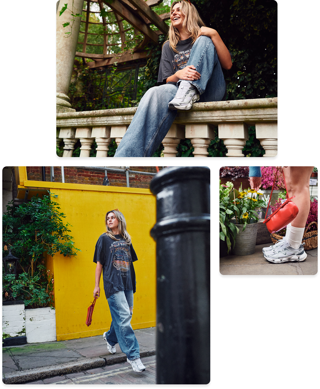 Shannon Langdon lifetsyle images wearing Merrell shoes in London.