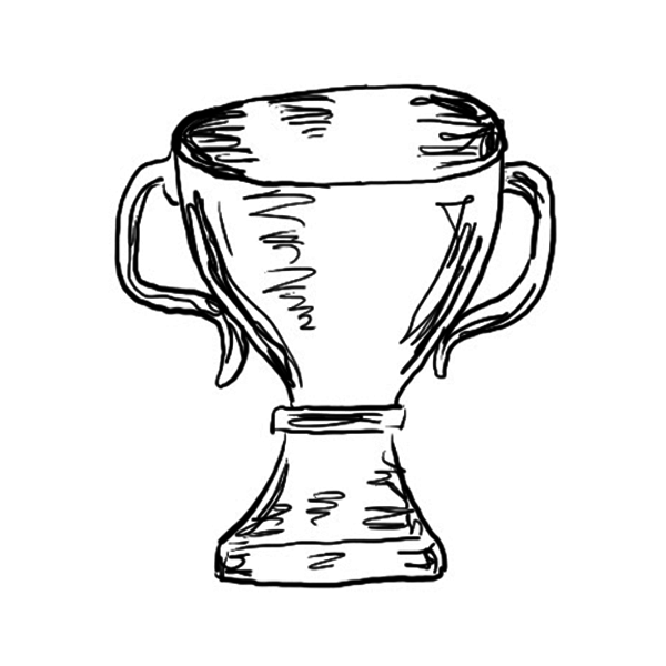 Line drawing of a trophy.