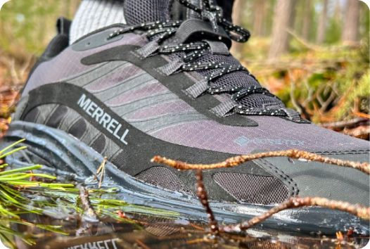 a person wearing waterproof shoes