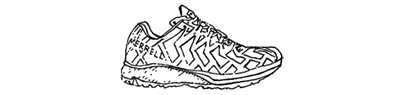 Line drawing of Merrell sneaker.