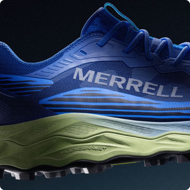 Closeup of Merrell Agility Peak 6 shoes