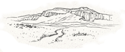 hand drawn sketch of mountains