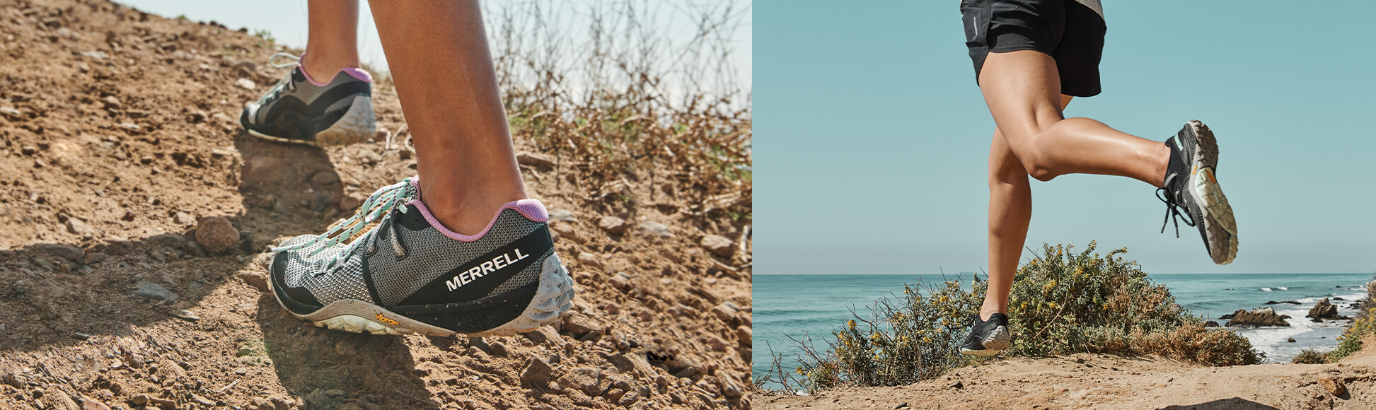 Running over sand dunes.