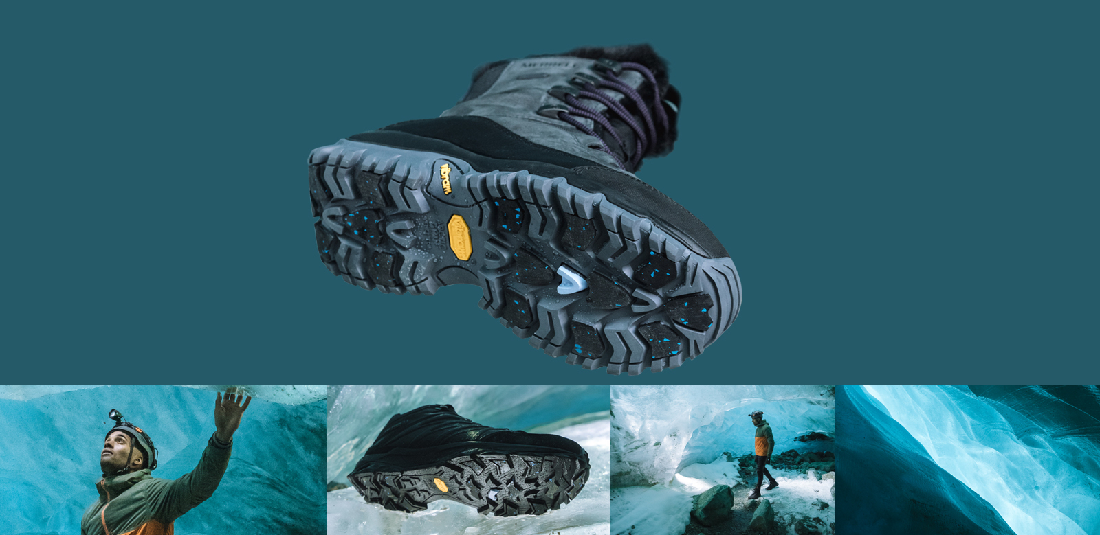 Tread of Merrell's Arctic Grip Boot.