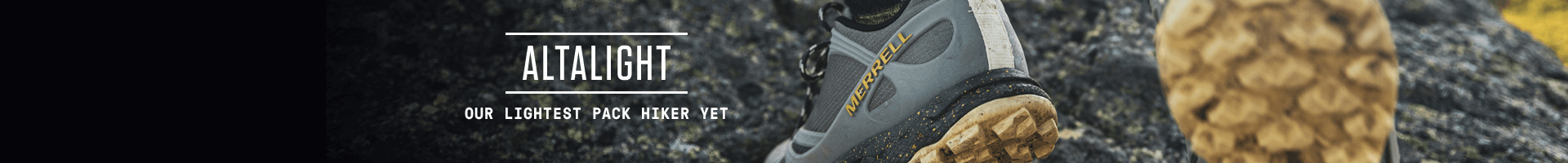 Merrell grey Altalight pack hiker shoes.