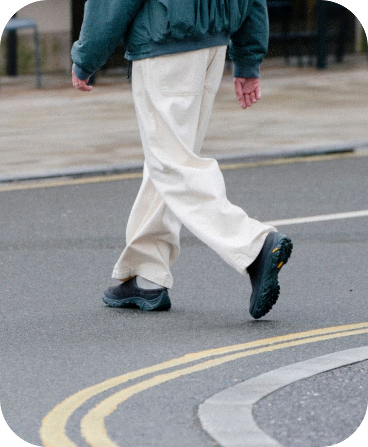 Person wearing Moab 2 Slides.