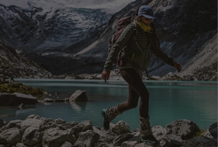 Woman hiking in the mountians.