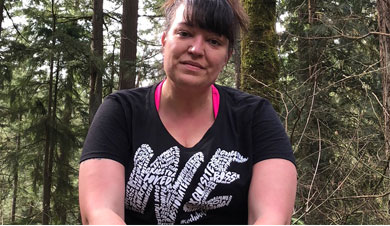 Jenny Bruso ready for another great hike in the woods.