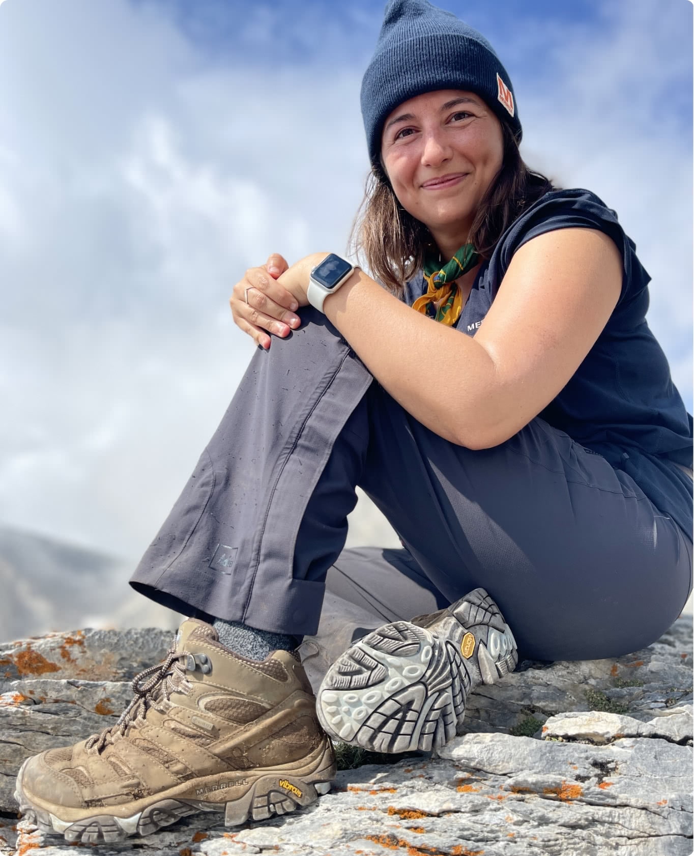 Monet Izabeth on the trail in Merrell gear.