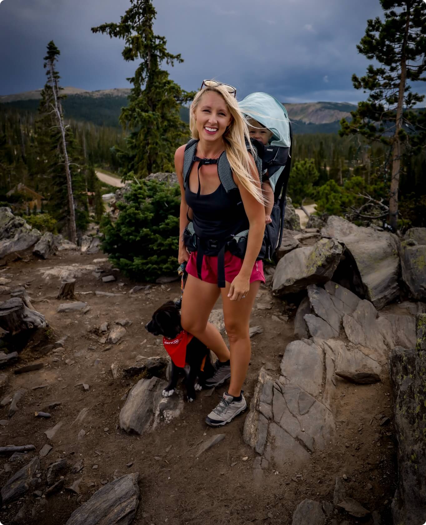 Brooke Baron on the trail in Merrell gear.