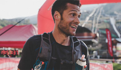 Christopher Harrington prepping for an ultra-run racing event.