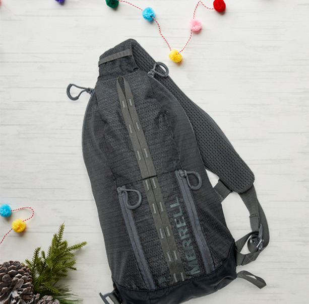 Merrell Sling and holiday decorations.