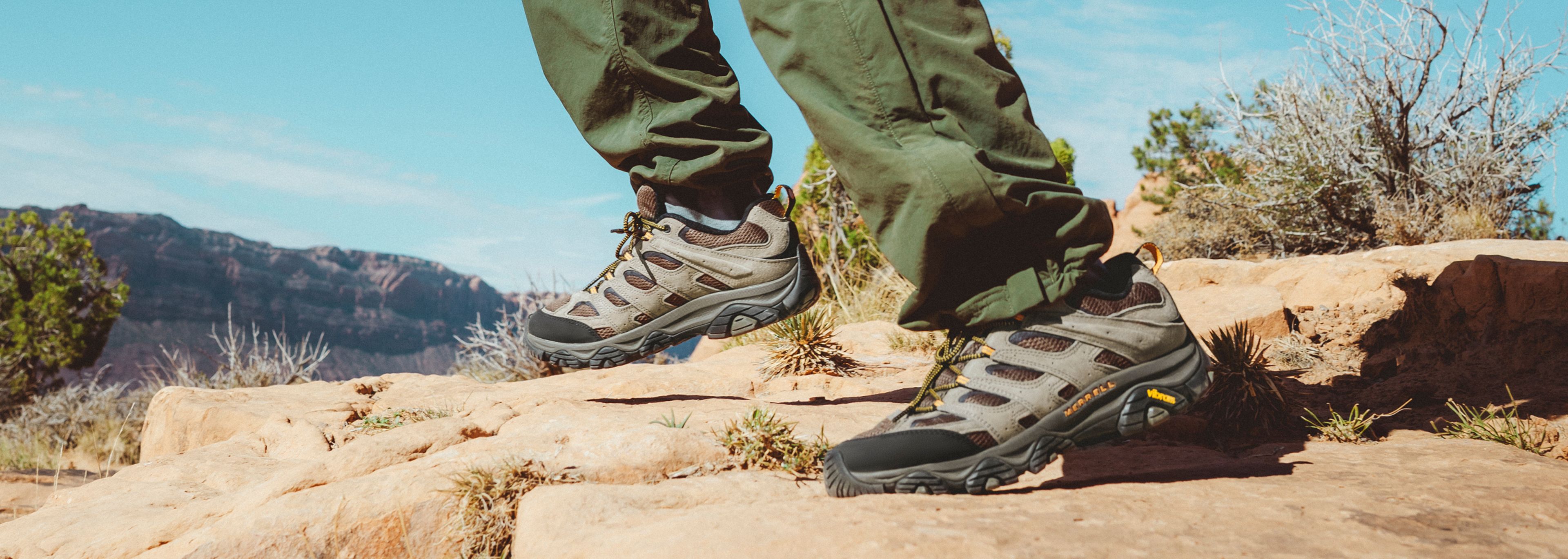 A person running through a rugged terrain.