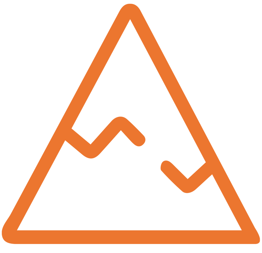 Orange mountain icon