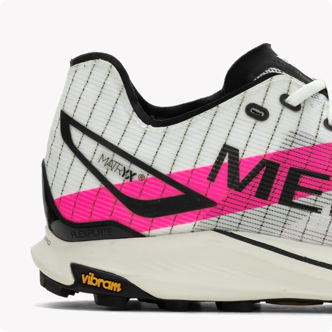 Close-up of a Merrell shoe.