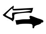 Black and white arrows point in opposite directions.